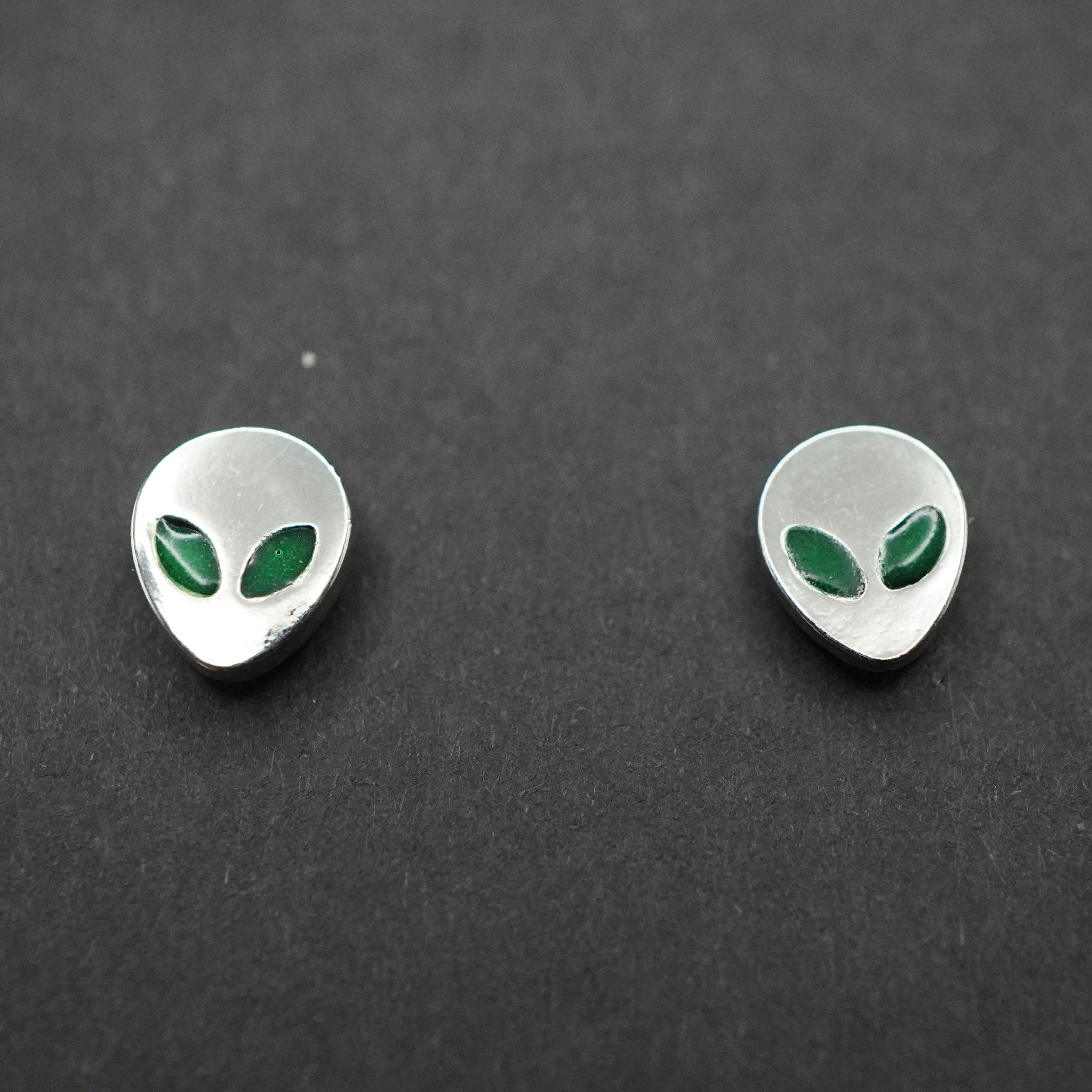 Tiny Alien Head Stud Earrings