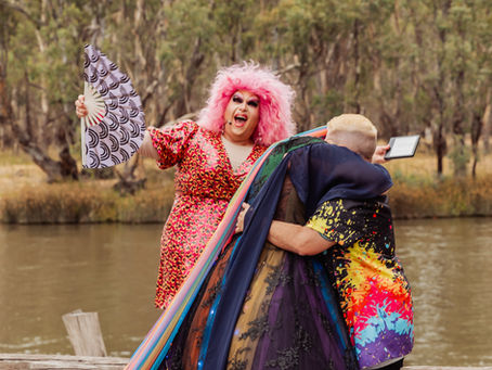 Kat & Michelle | Colourful Riverside Wedding at Kismet Riverside Lodge Howlong NSW