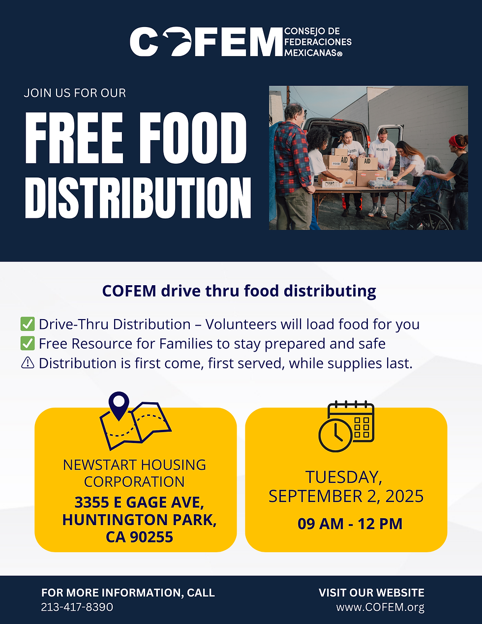 FREE FOOD DISTRIBUTION | DISTRIBUCIÓN GRATUITA DE ALIMENTOS
