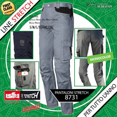 ❄︎Pantalone Monocolore Stretch 8731★