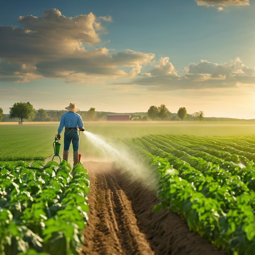 Person watering crops