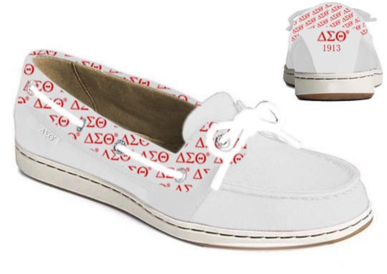 ΔΣΘ White Suede Loafers -Ships March 1st