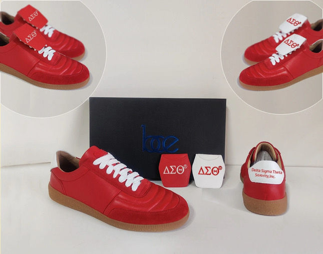 ΔΣΘ Red Casual Athletic Shoes with interchangeable tabs