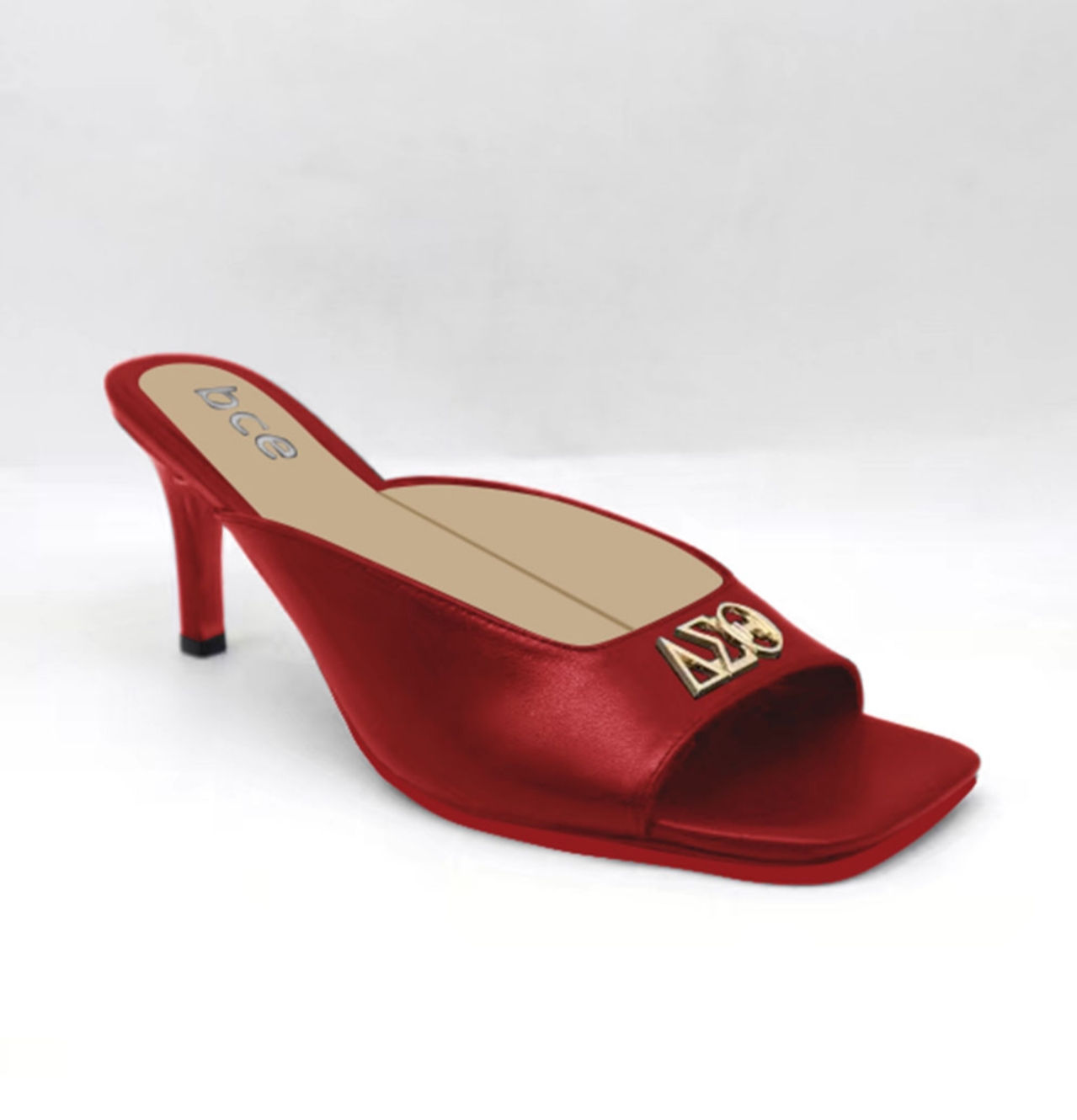 ΔΣΘ Red Genuine Leather Sandals