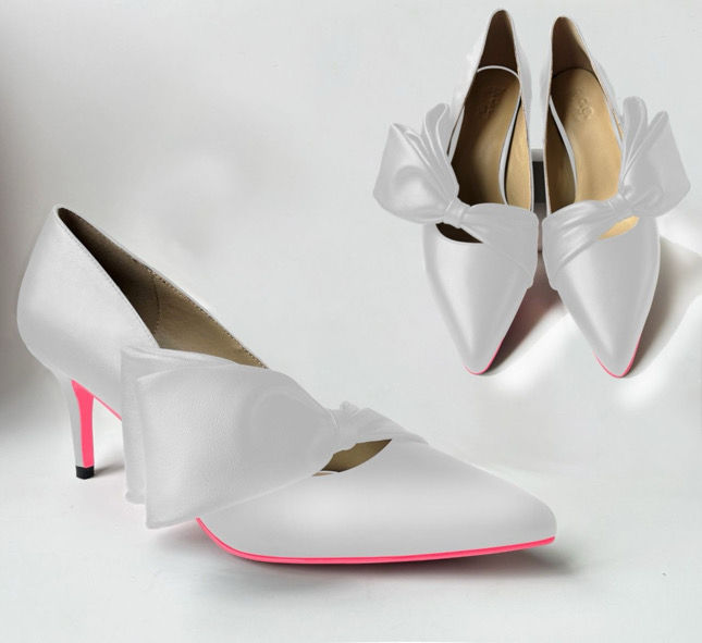 White Genuine Leather 3 in Heels- NO GREEK LETTERS