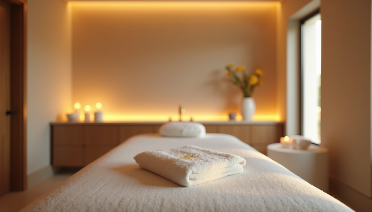 Vue rapprochée de la salle de spa avec ambiance apaisante à l'Hôtel La Zoologie