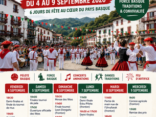 Fêtes de la Bixintxo 2026 à Urrugne : 6 jours de fête du 4 au 9 septembre.