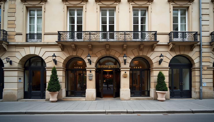 Vue en plongée de la façade élégante de l'Hôtel La Zoologie à Bordeaux