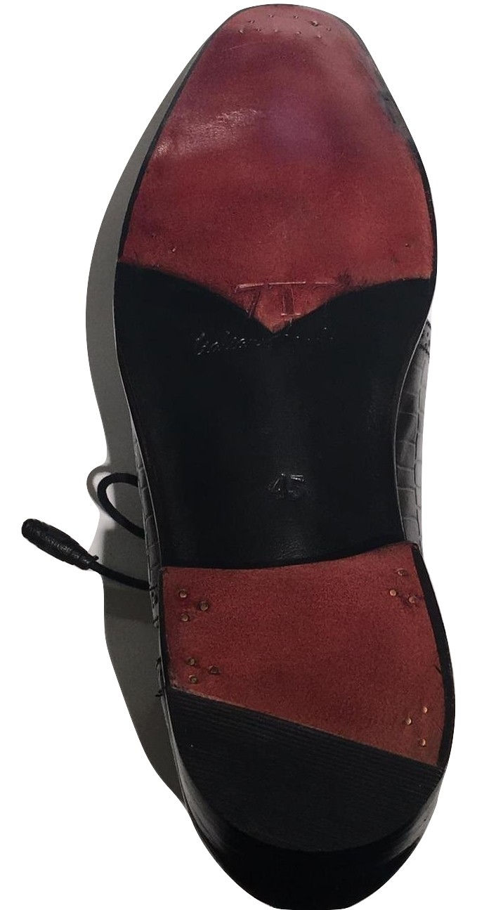 Thumbnail: Black Double Embossed Croc Captoe