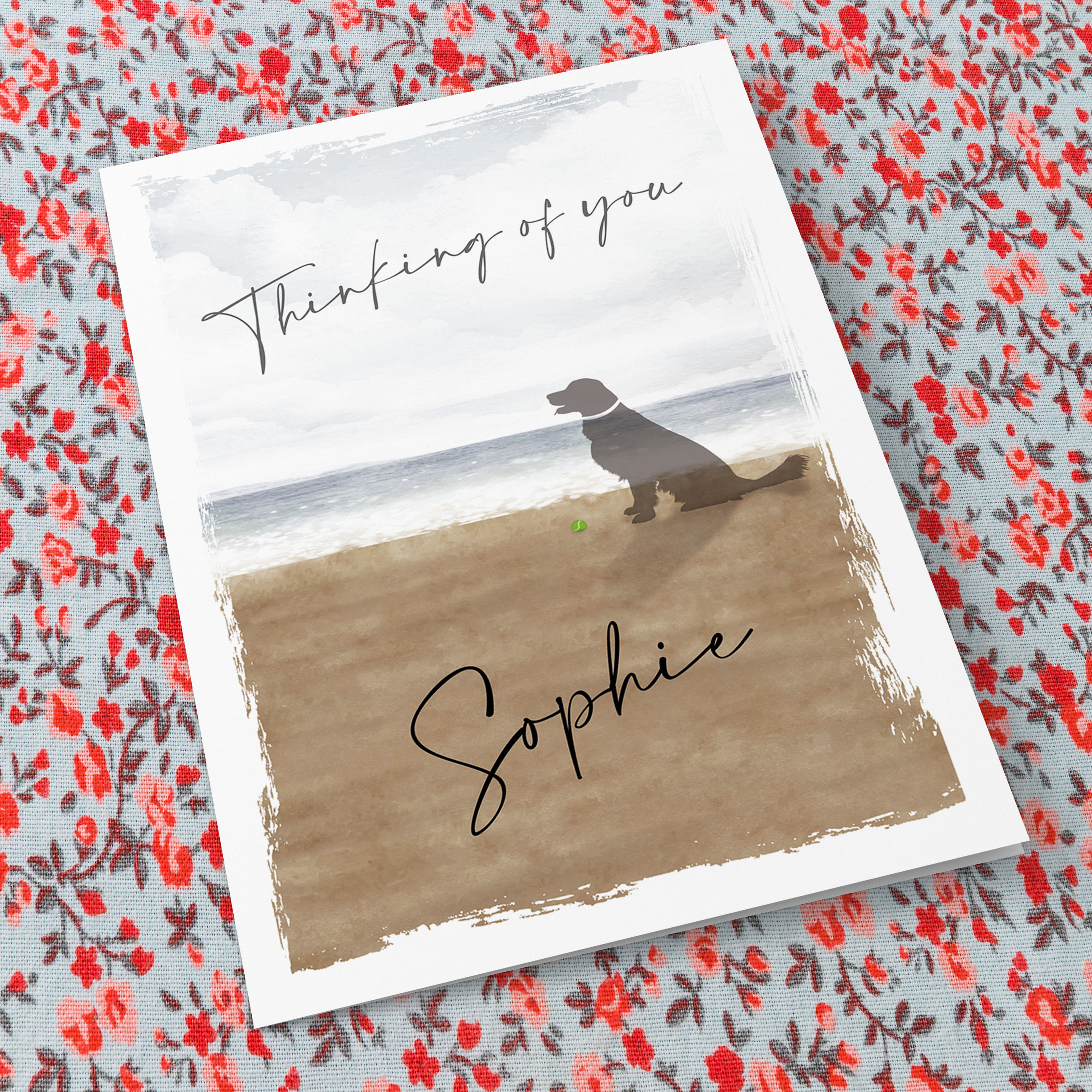 Retriever / Flatcoat / Setter Dog Silhouette - Vets Sympathy Card