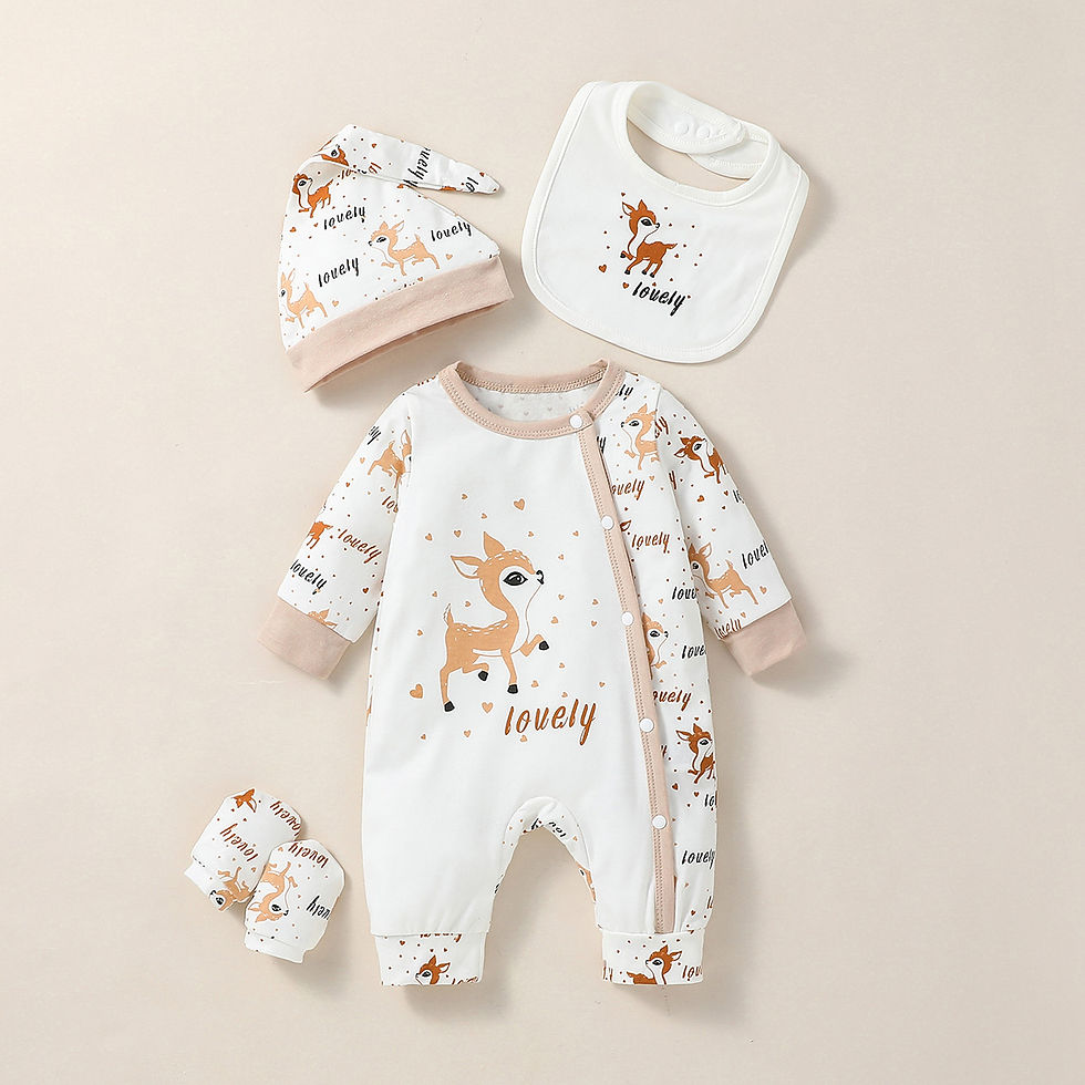 Thumbnail: 4-Piece Animal Print Jumpsuit Set