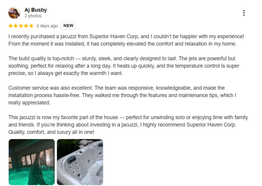 Jacuzzi bath remodel reviews from satisfied Superior Haven clients