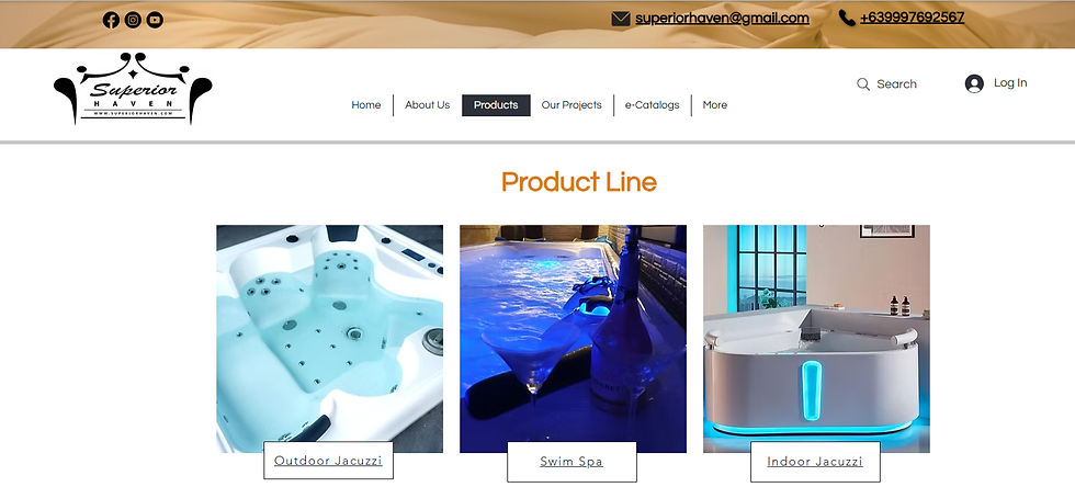 Superior Haven Product Section Website