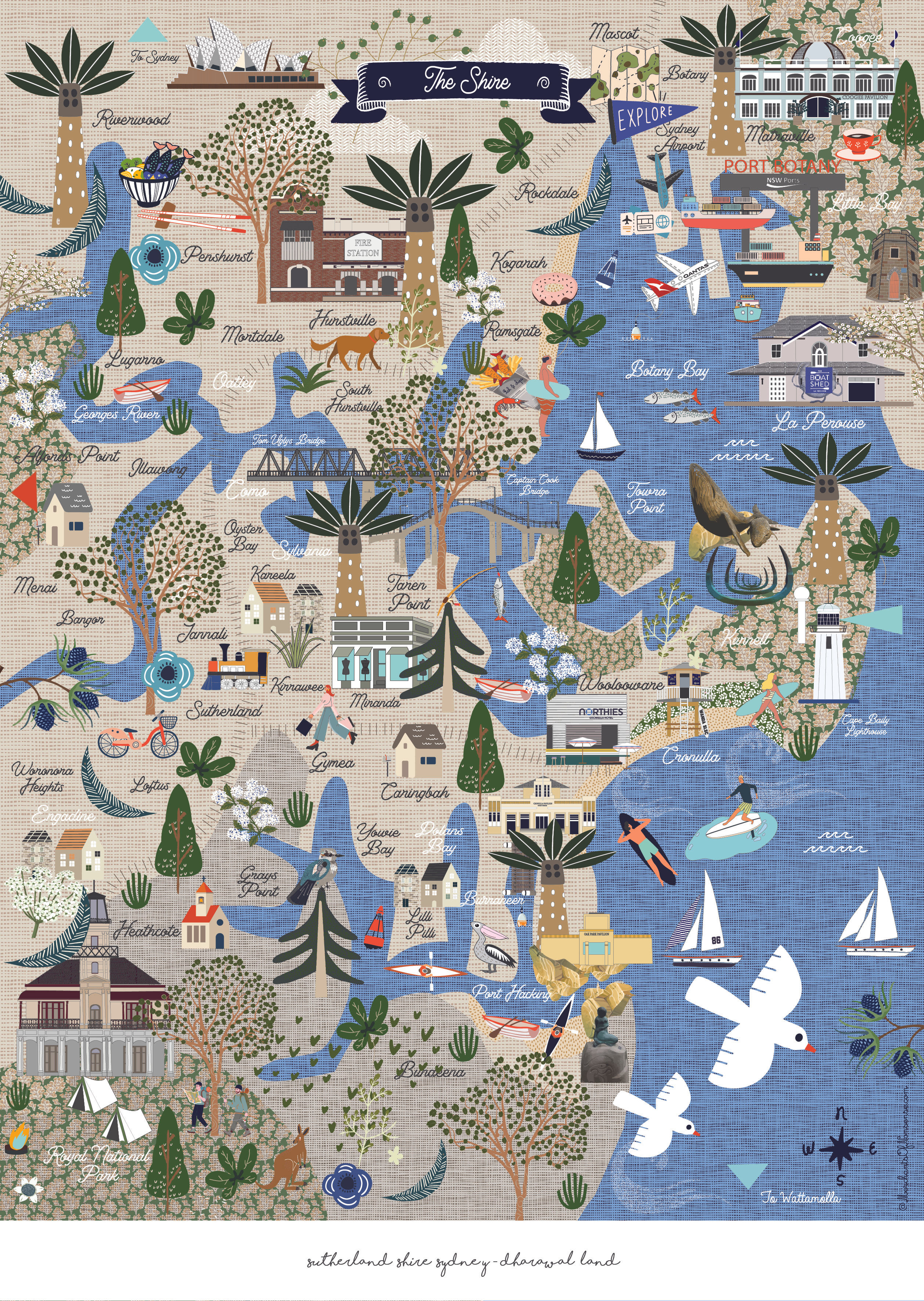 The Shire Illustrated Map: Over the Captain Cook Bridge