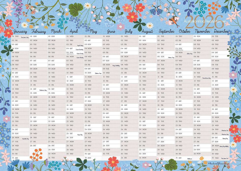 2026 Yearly Wall Planner