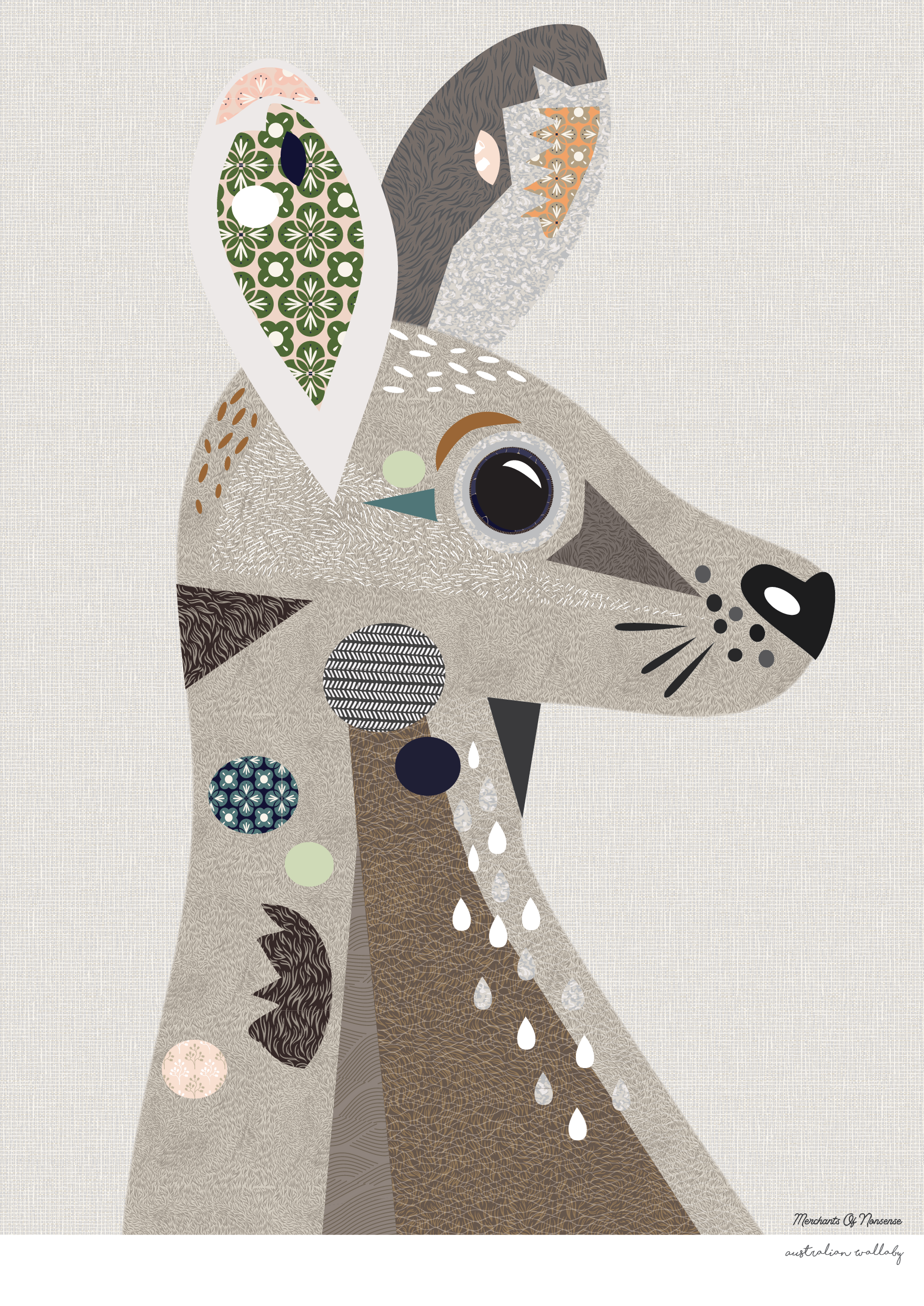 Illustrated Australian Wallaby