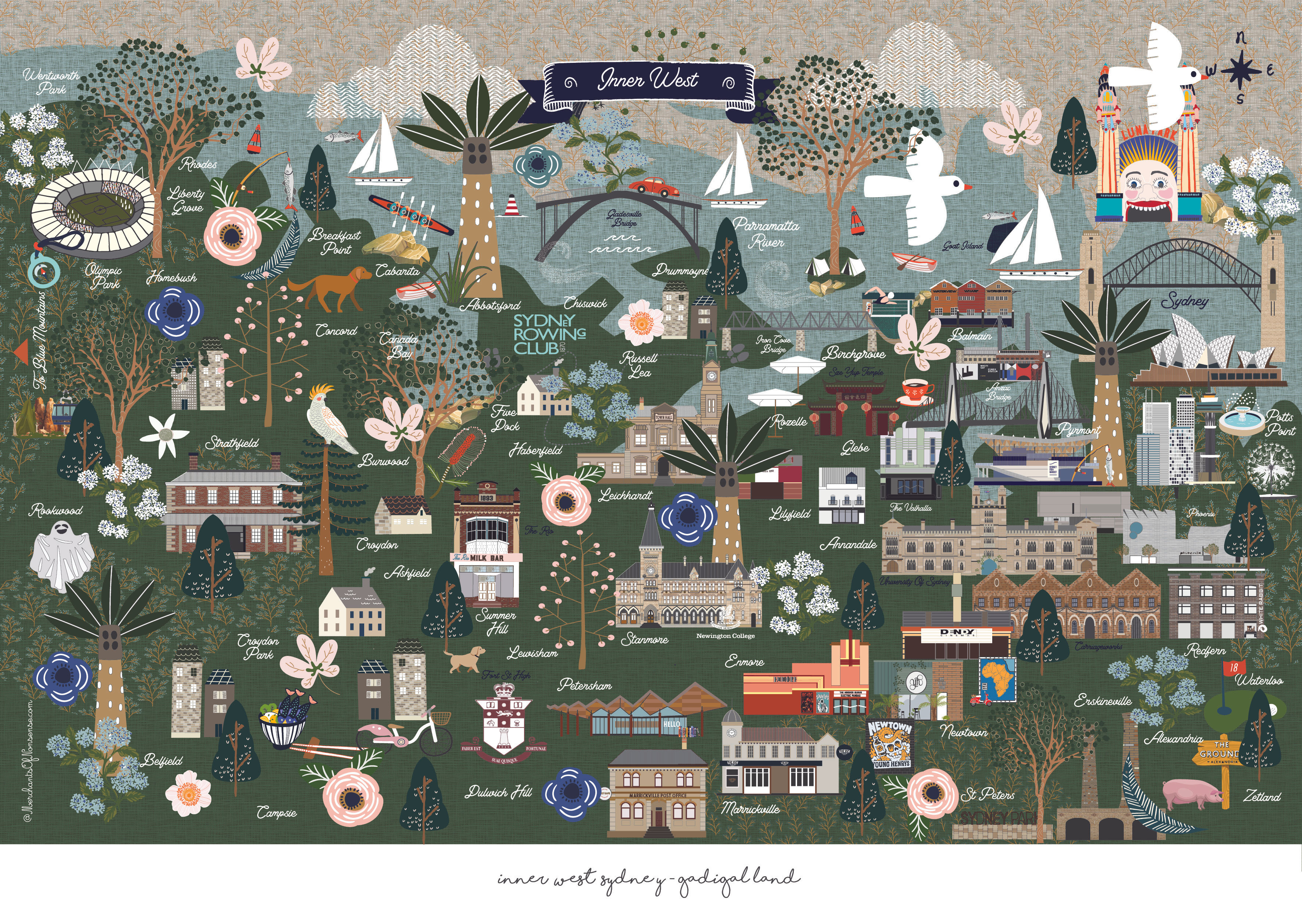 Inner West Sydney Illustrated Map : Pizza in Leichhardt
