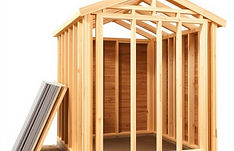 A professional image of pre-cut shed wal