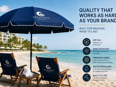 branded beach umbrellas for events