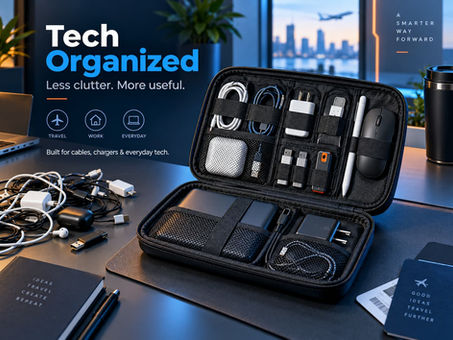 Tech Organized Workspace Essentials