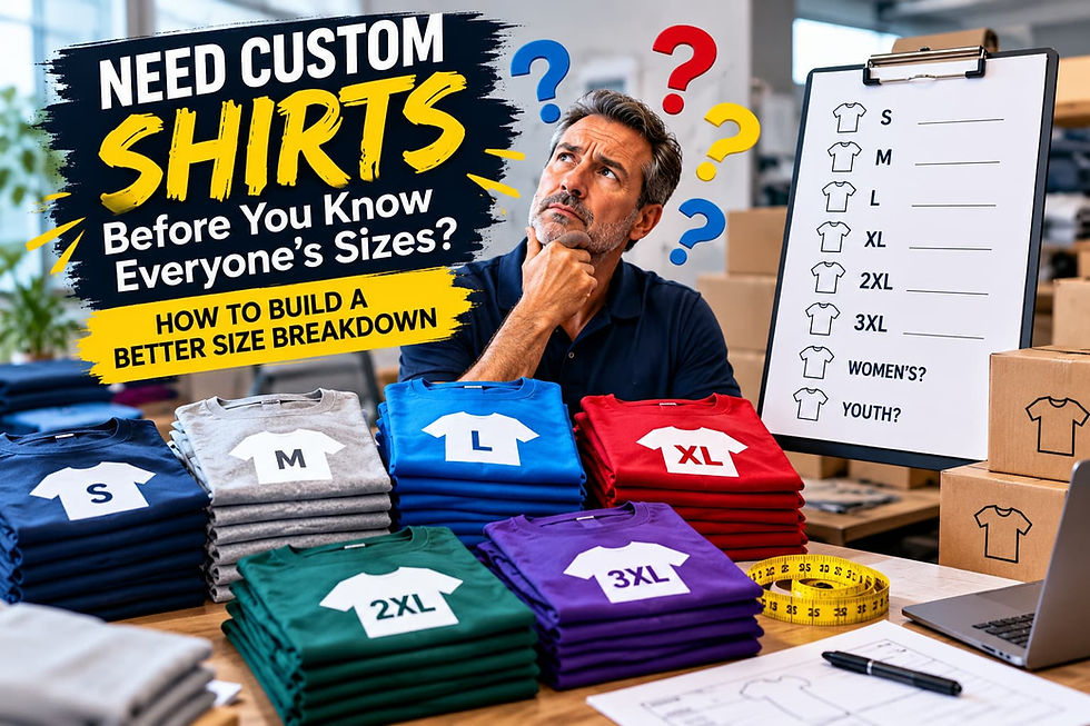 Need custom shirts before knowing everyone's sizes.