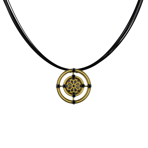 Bronze Necklace with Black Diamonds