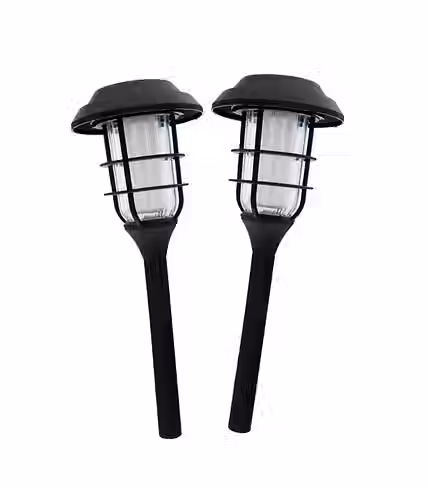 Garden Torch Solar Light - Black ( 2 Pack )
