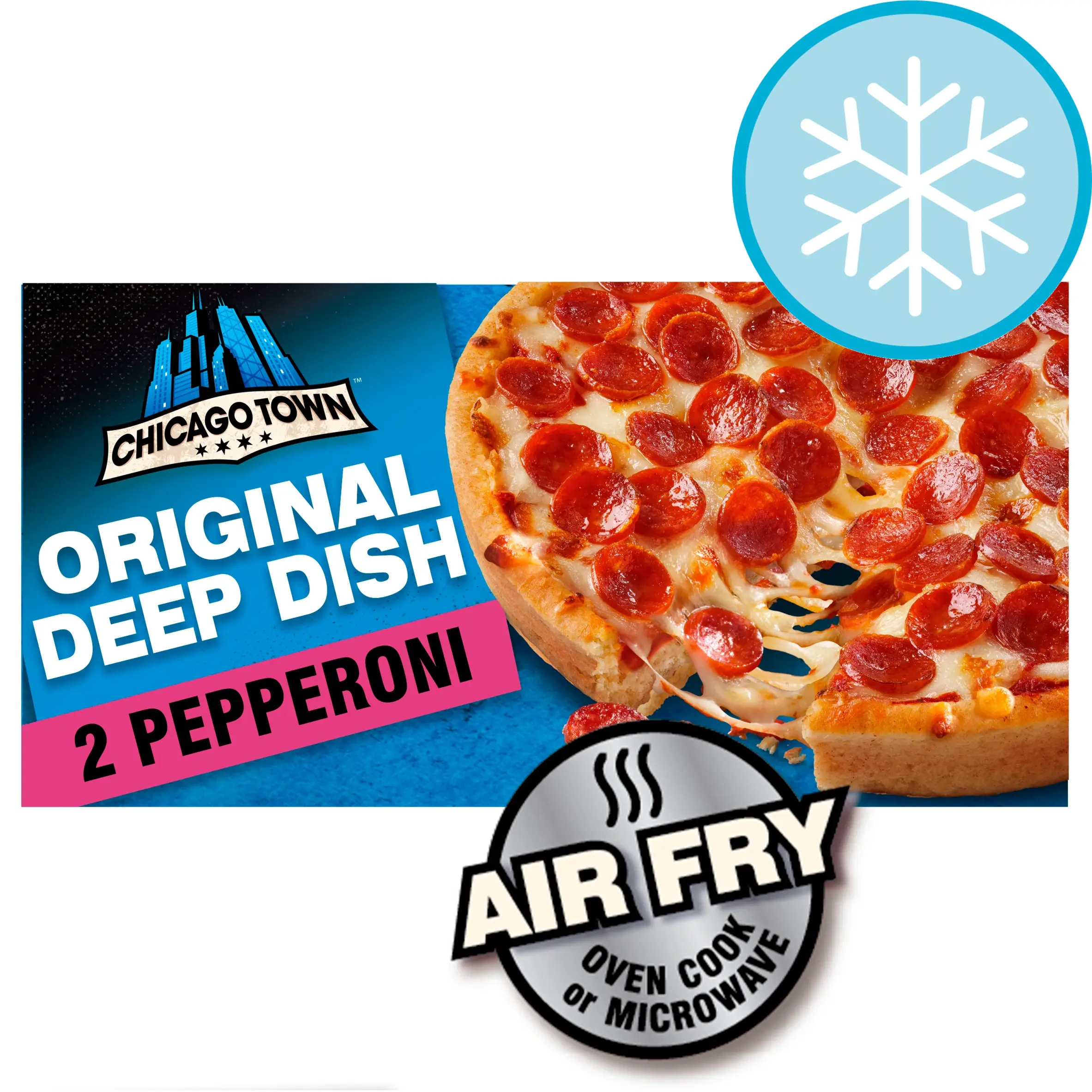 Chicago Town 2 Deep Dish Four Cheese Mini Pizzas 2 x 148g- BBE:10/26