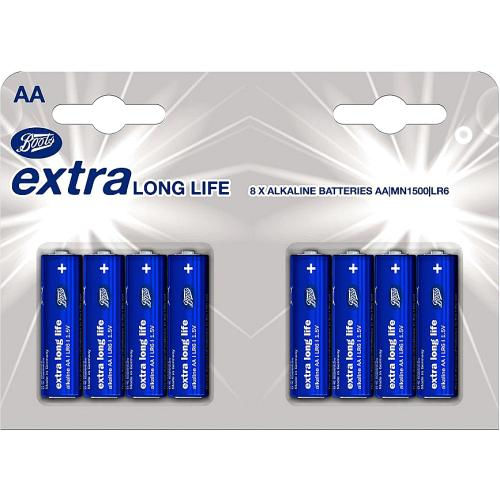 Boots extra lasting batteries AA 8 Pack - EXP:06/27