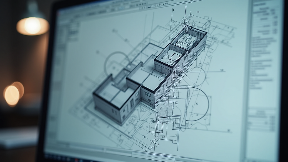 Close-up view of a computer screen displaying drafting software