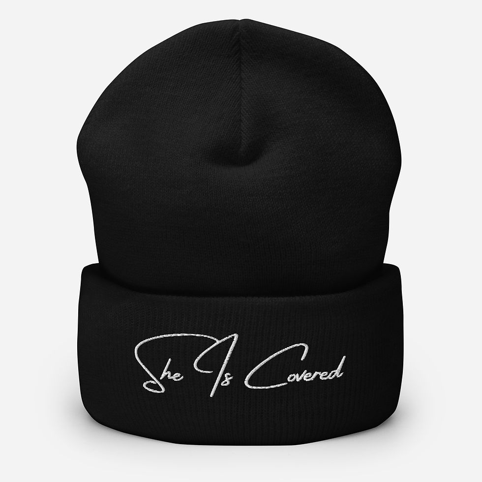 Thumbnail: She Is Cuffed Beanie (White Font)