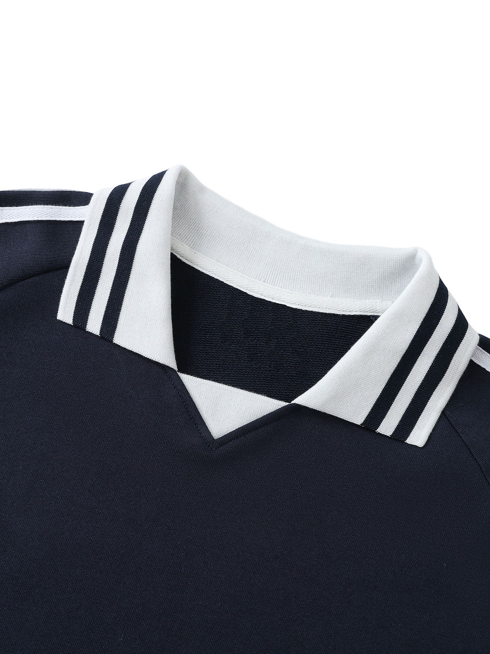 Thumbnail: Under His Wings Contrast Striped Lapel Collar Sweatshirt