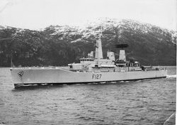 12. Penelope on passage through the Strait of Magellan, Tierra Del Fuego in background, from Pacific