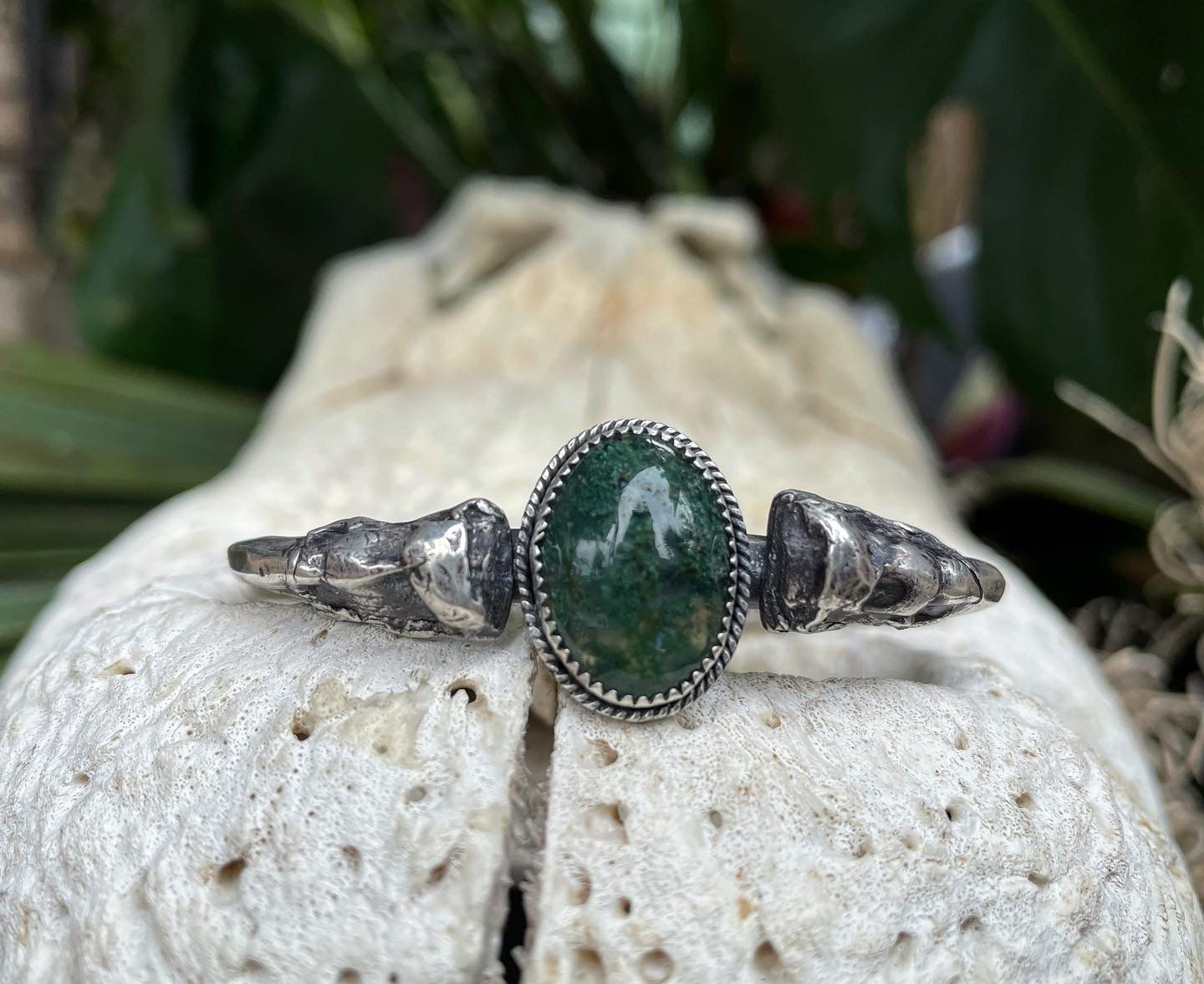 The Sobek Bracelet - MOSS AGATE