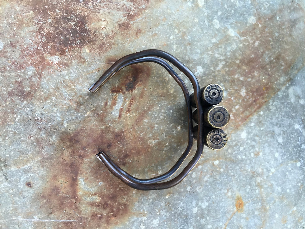 Thumbnail: Red Agate Triple Bullet Statement Cuff (OOAK)