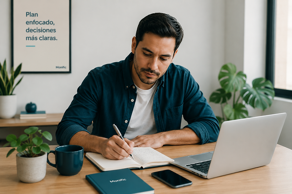 Persona realizando su plan financiero