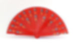Fächer handbemalt mit fröhlichen Blumen Motiven, Rot