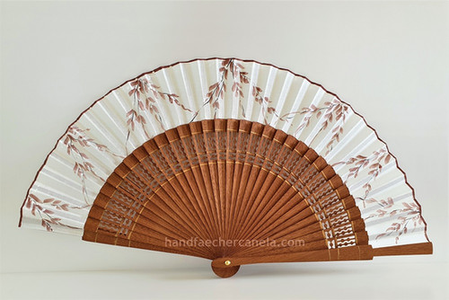 Qualitativer spanische Fächer handbemalt mit Blättern| C-862 ...