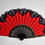 Miniaturbild: Flamencofächer LOLA mit Spitze. Gestell in Schwarz, Bespannung in Rot.