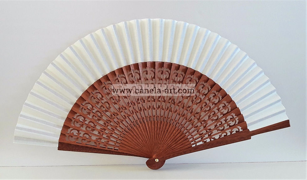 Miniature : Spanischer Handfächer mit Durchbrüchen. Elfenbein