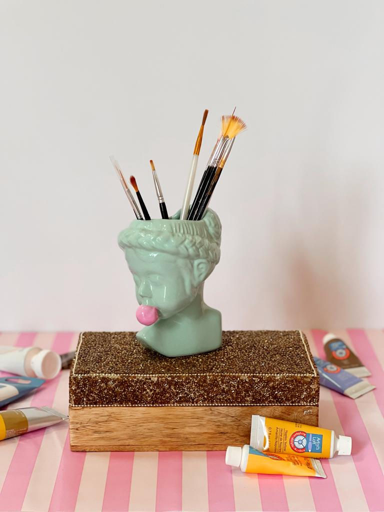Thumbnail: Small mint bust planter