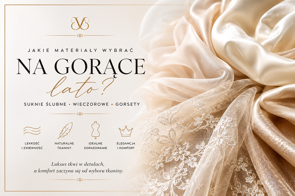 Eleganckie tkaniny do sukni ślubnych, wieczorowych i gorsetów.