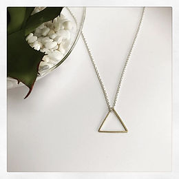 Day eight_ simple brass triangle necklac