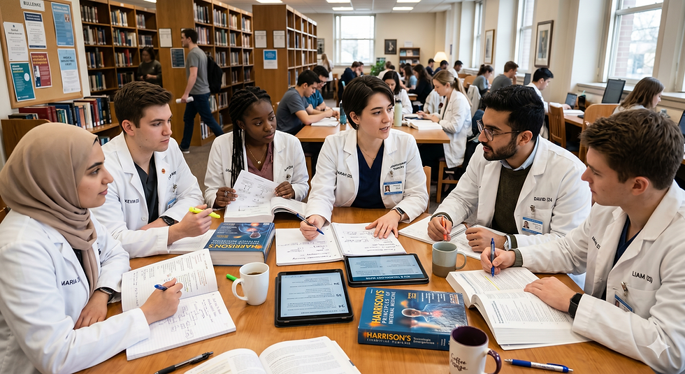 Medical trainees preparing critical care and toxicology MCQs for MRCP Part 1