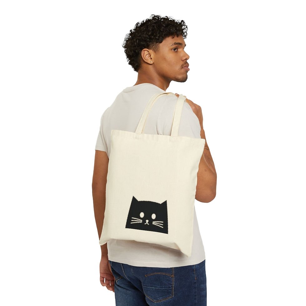 Thumbnail: Cat-tastic Cotton Canvas Tote Bag