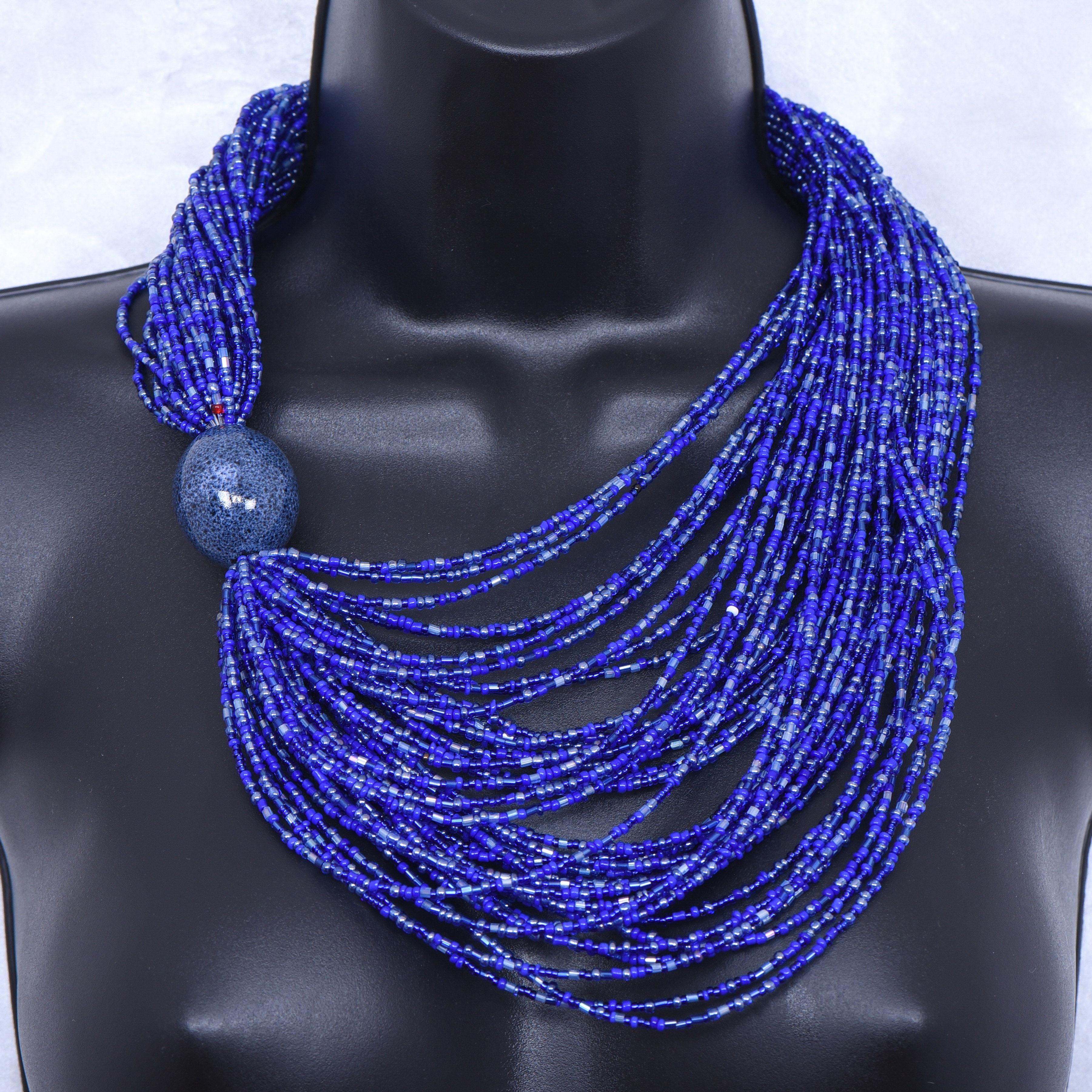 Collier africain " Abuja " (bleu)