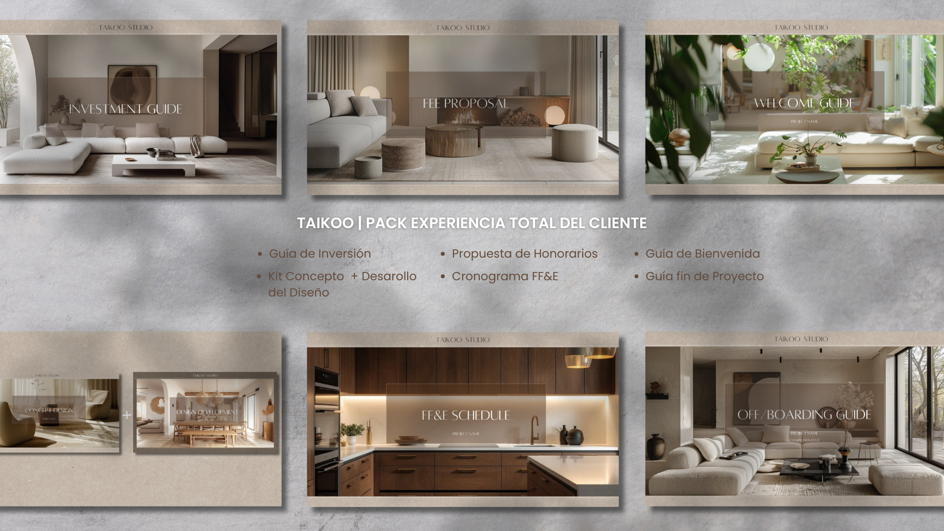 Full Client experience design  bundle, Interior design template bundle, pack experiencia total del cliente