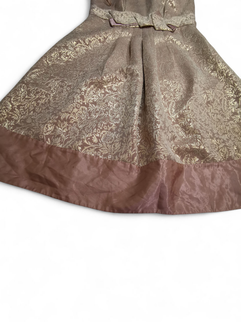 Nicholas Millington Gold Brocade Strapless Prom Dress Size UK 10