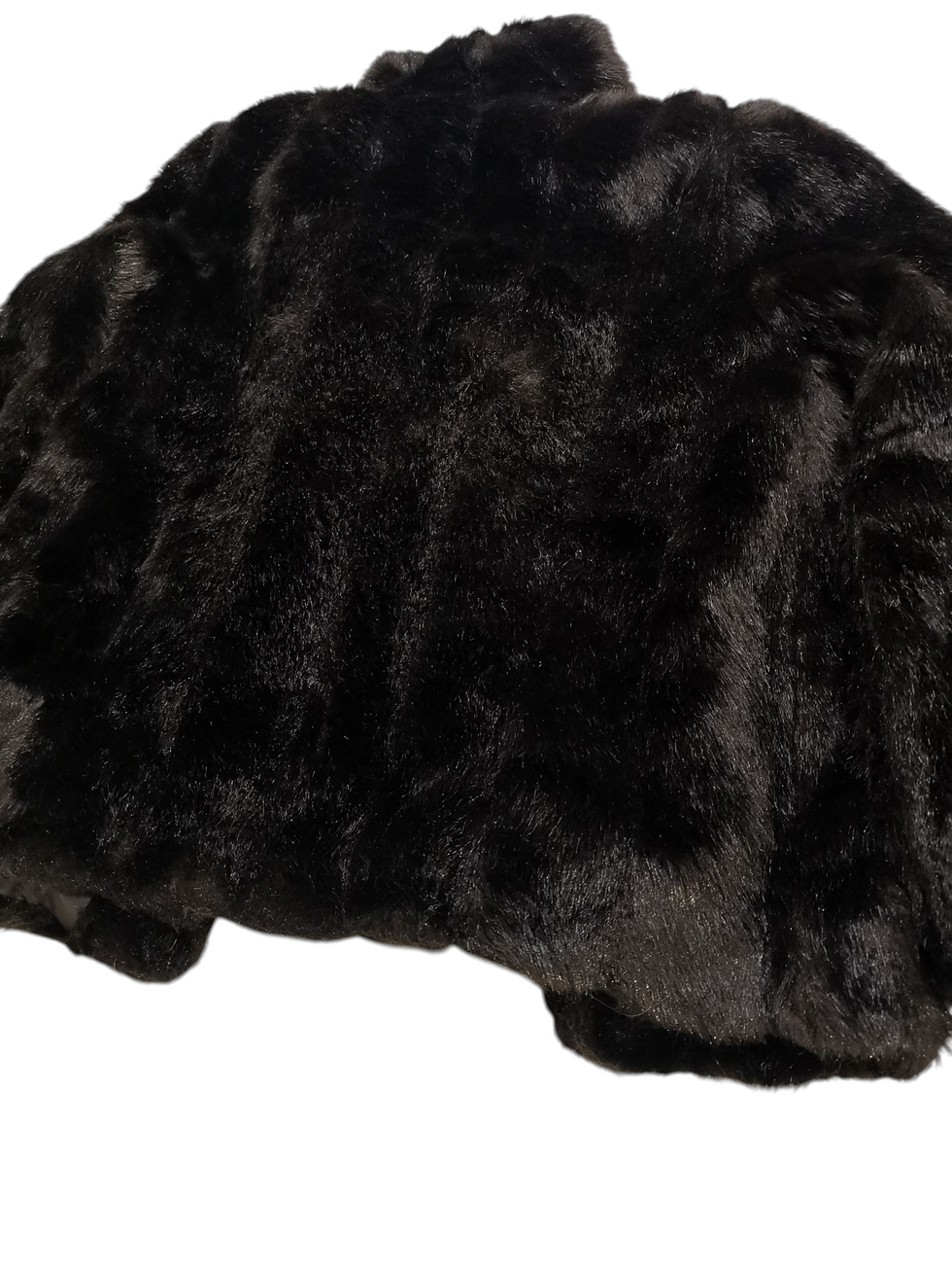 Black vintage Astraka faux fur cape jacket