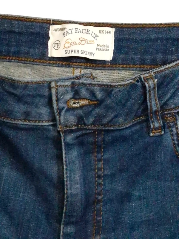 Fat Face Super Skinny Eco Denim Jeans UK 14R Blue